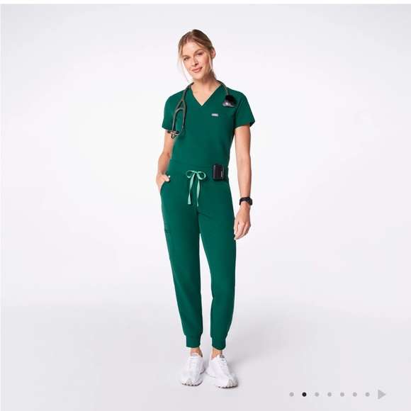 Figs Teal Jogger Scrub Pants - Picture 2 of 12